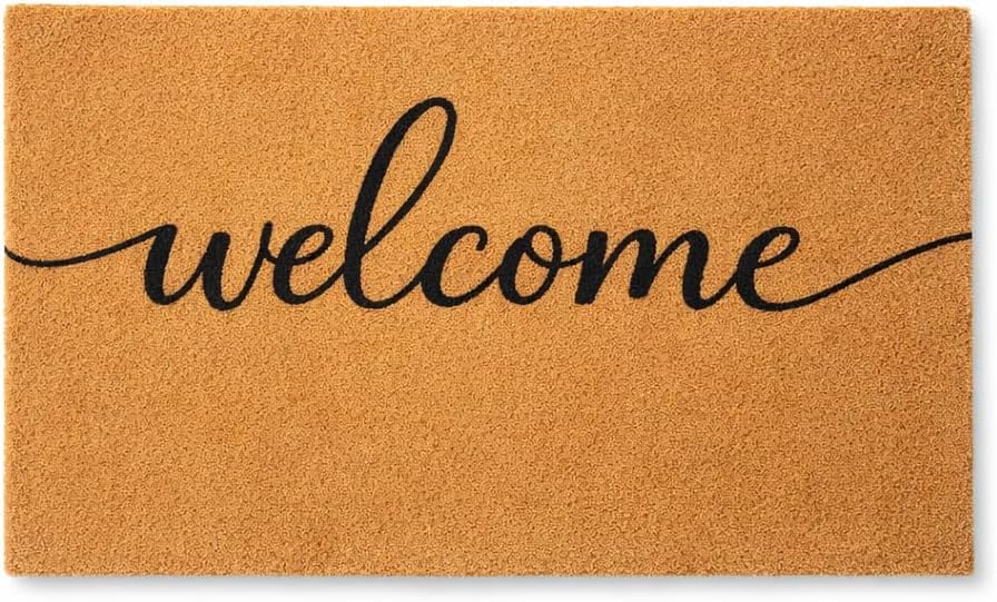 Natural Coir Welcome Mat Non Slip Indoor Outdoor