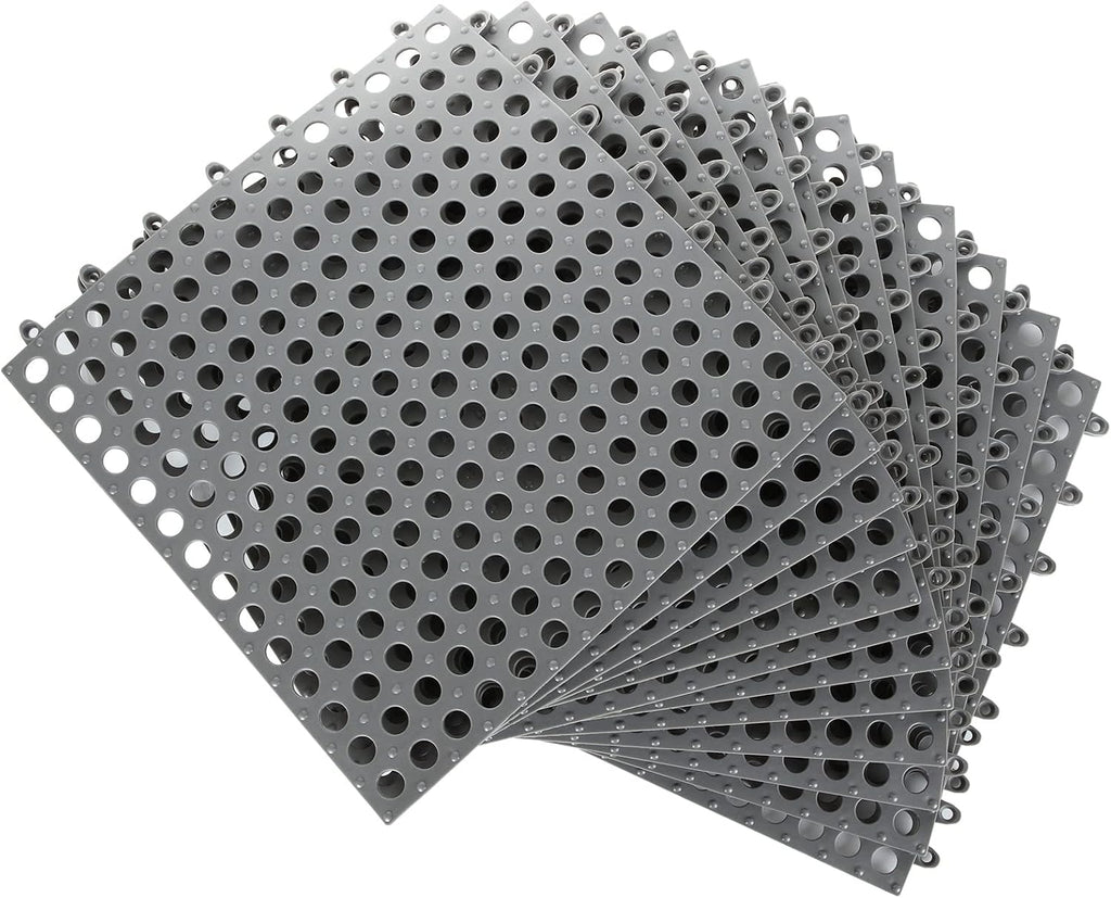 Interlocking PVC Floor Tiles Non Slip Drainage Grey