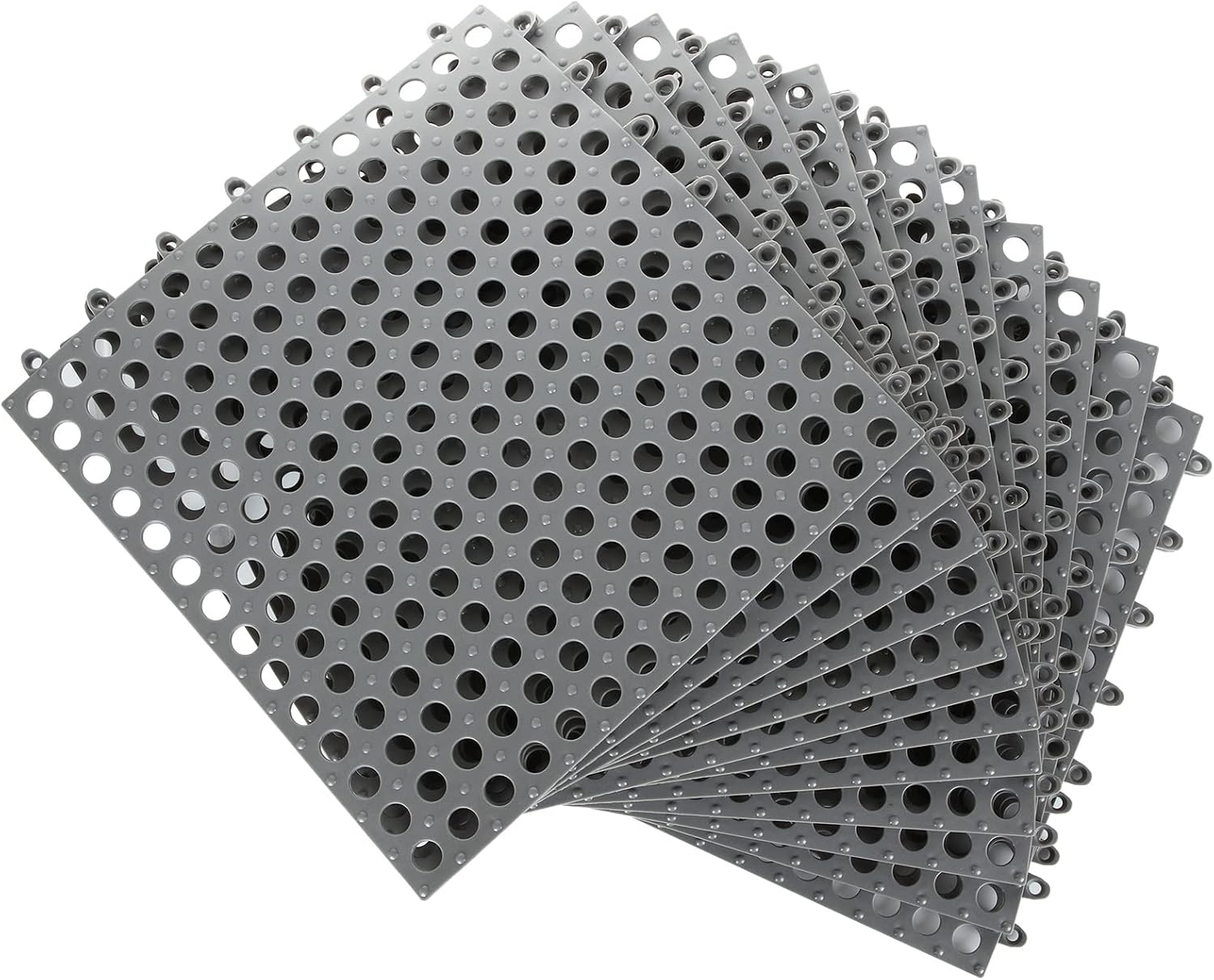 Interlocking PVC Floor Tiles Non Slip Drainage Grey