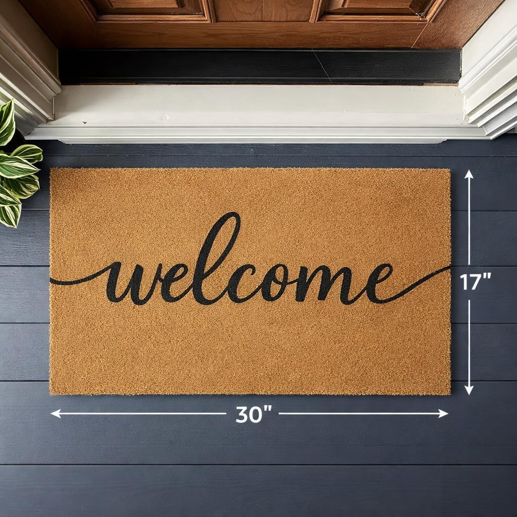 Natural Coir Welcome Mat Non Slip Indoor Outdoor