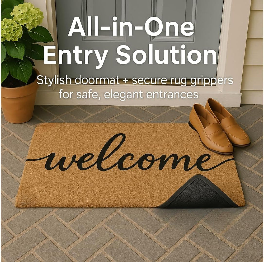 Natural Coir Welcome Mat Non Slip Indoor Outdoor