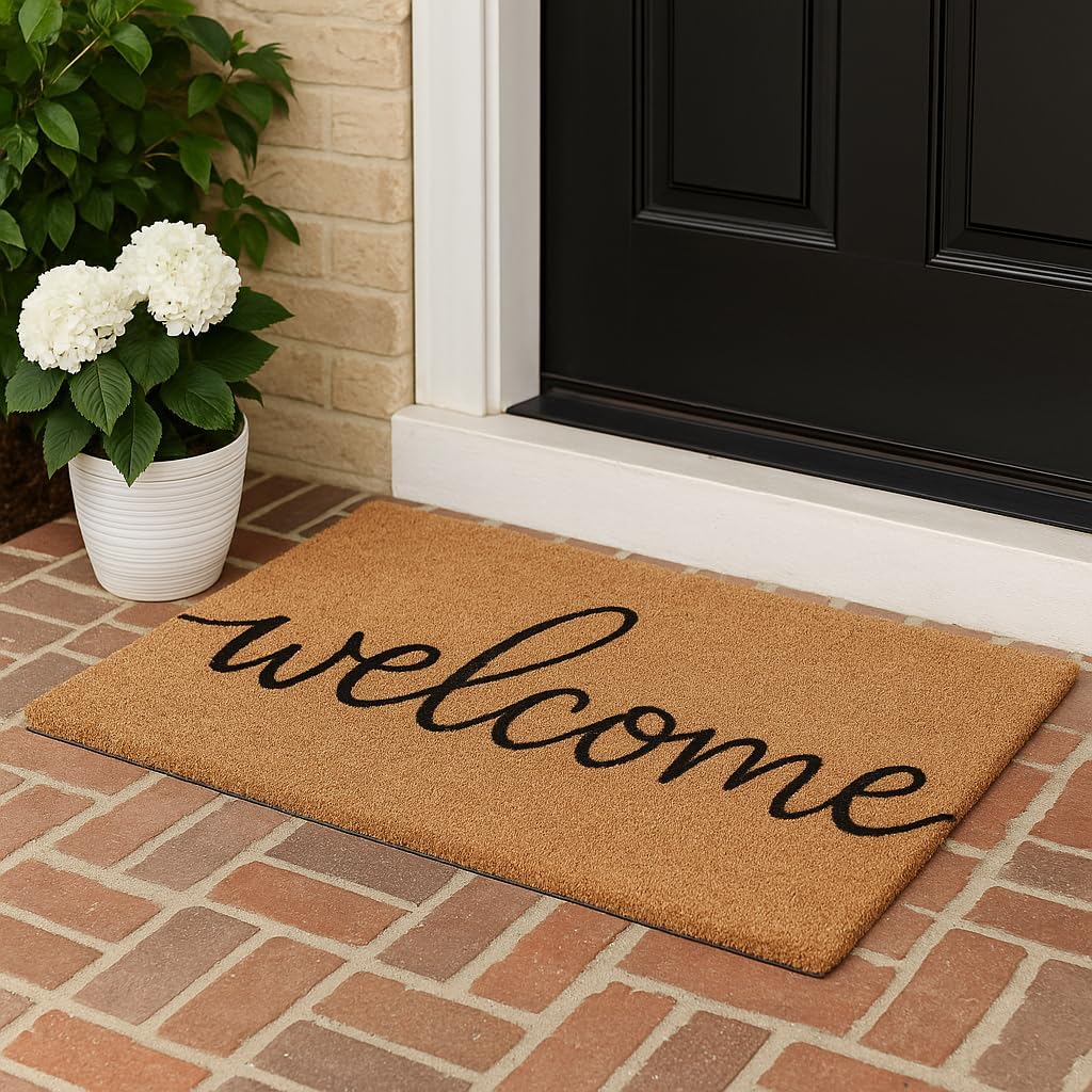 Natural Coir Welcome Mat Non Slip Indoor Outdoor