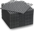 Interlocking Rubber Tiles Non Slip Drainage Gray Round