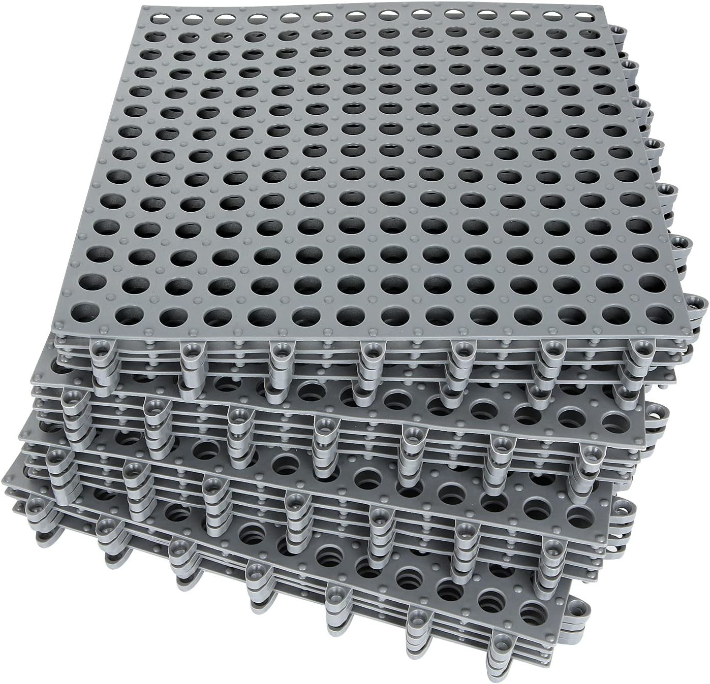 Interlocking PVC Floor Tiles Non Slip Drainage Grey