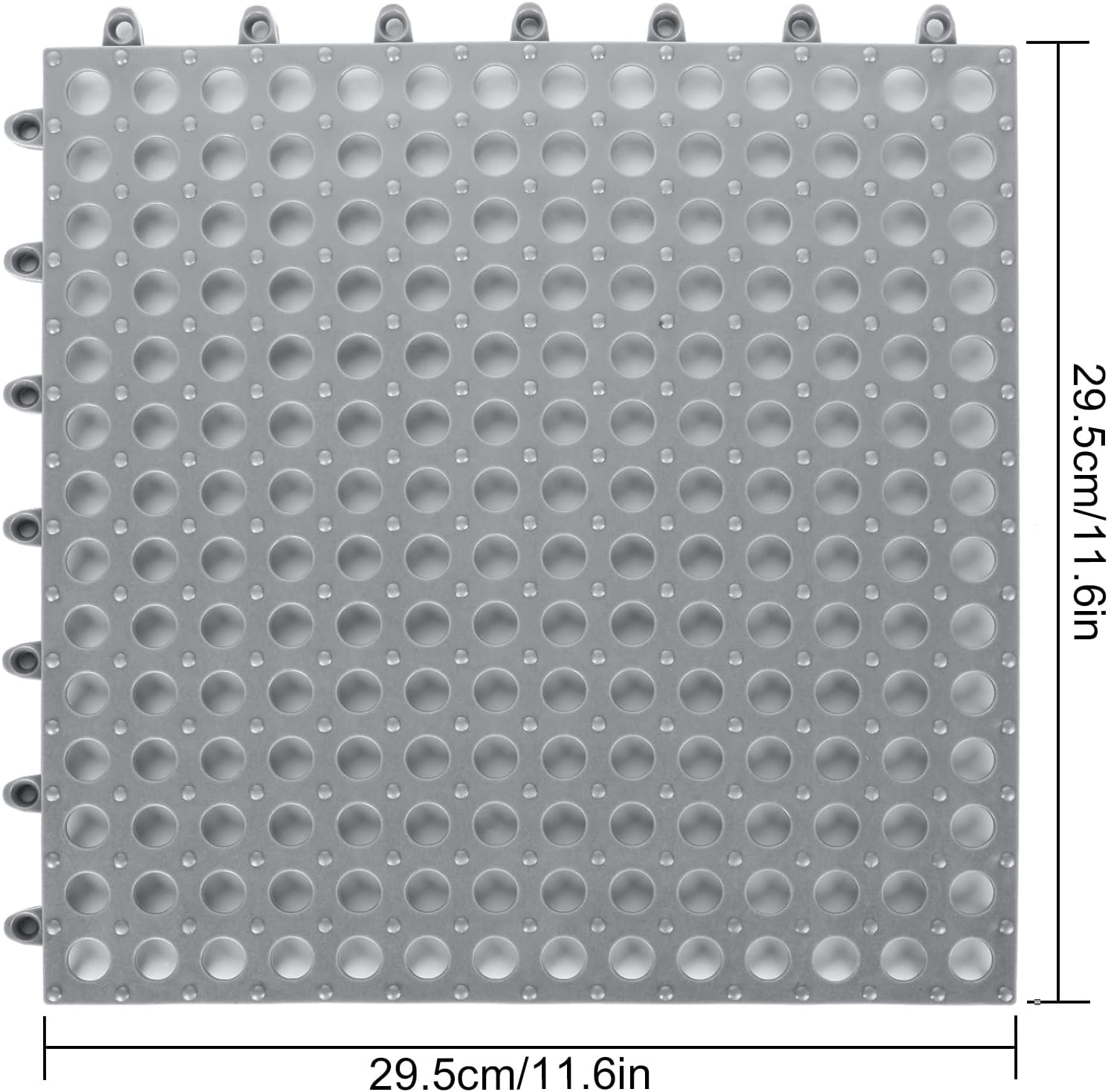 Interlocking PVC Floor Tiles Non Slip Drainage Grey