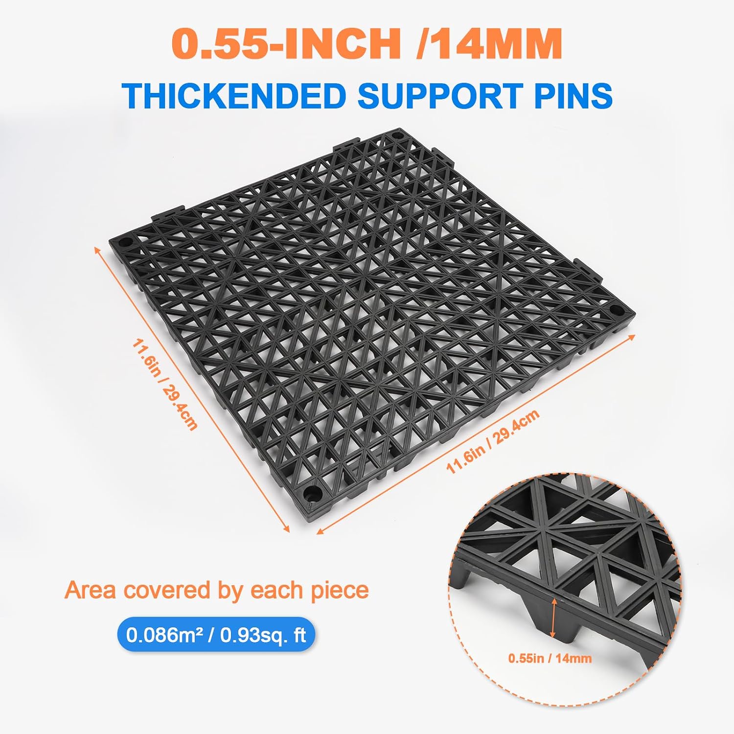 Interlocking PVC Drainage Mats Non Slip Cushion