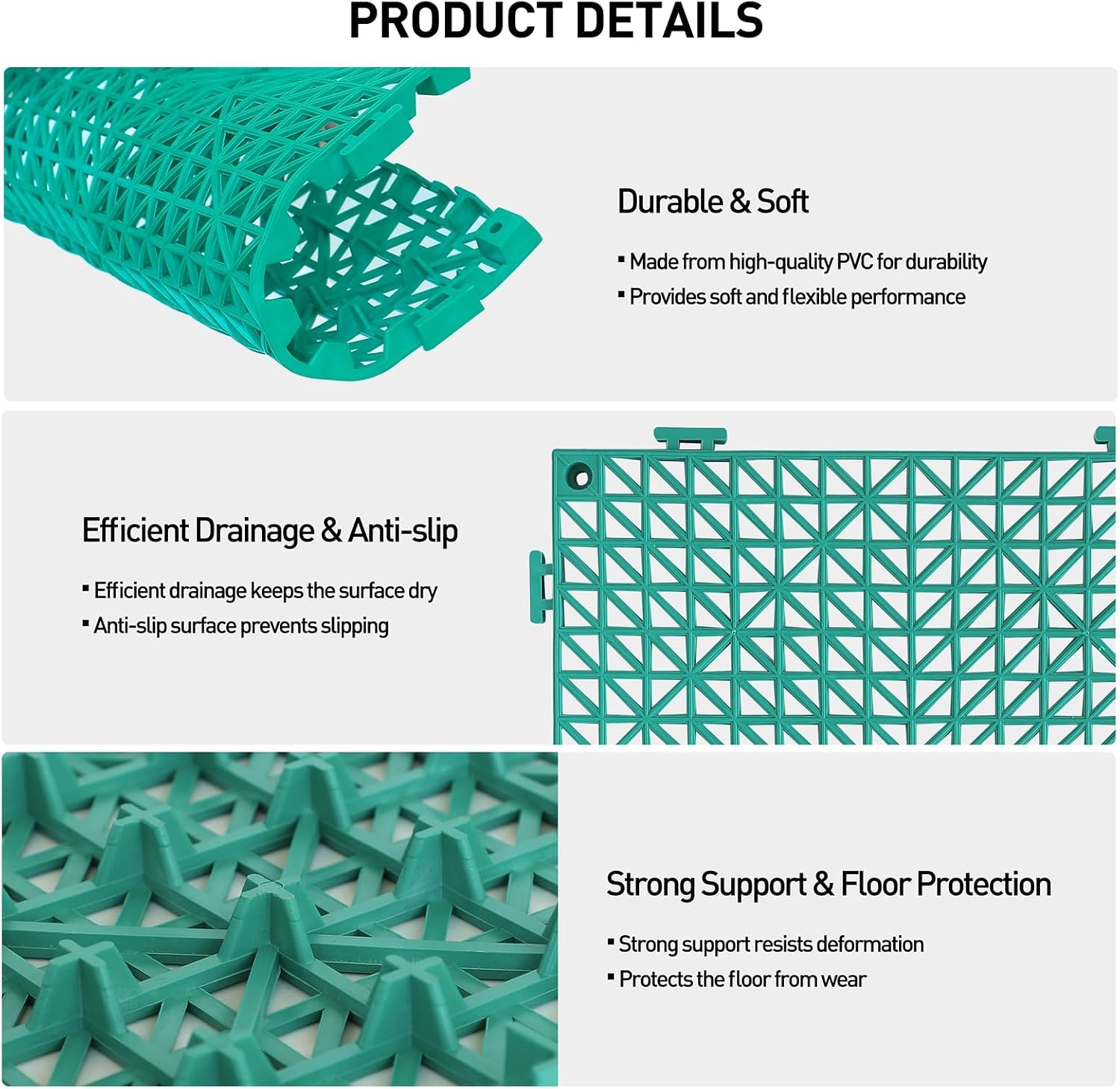 Interlocking PVC Mats Non Slip Drainage Cushion