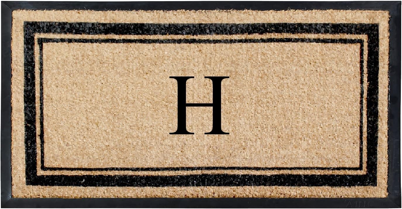 Monogrammed Coir Rubber Hand Flocked Doormat Heavy Duty