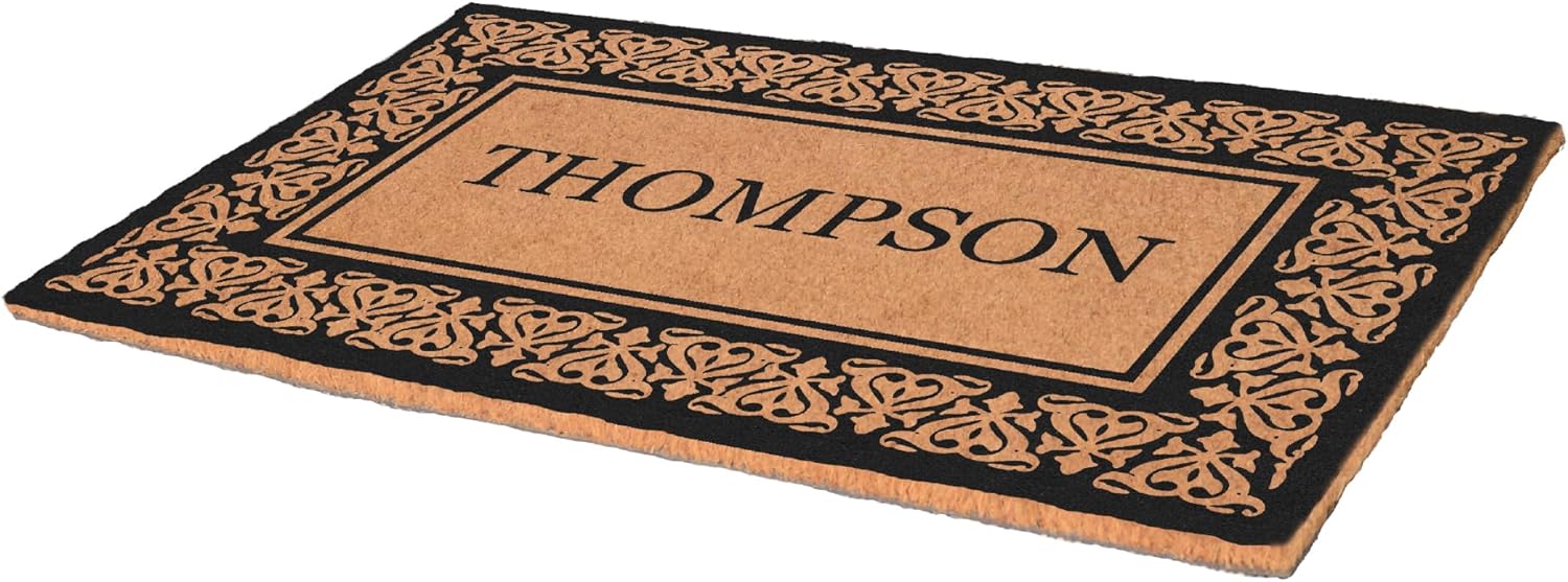 Personalized Coir Welcome Mat Vinyl Backing Dirt Trapping