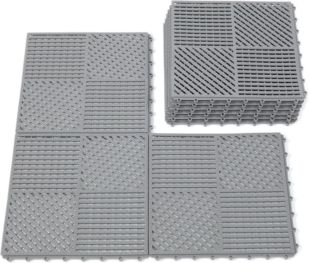 Interlocking Drainage Tiles Double Non Slip Gray
