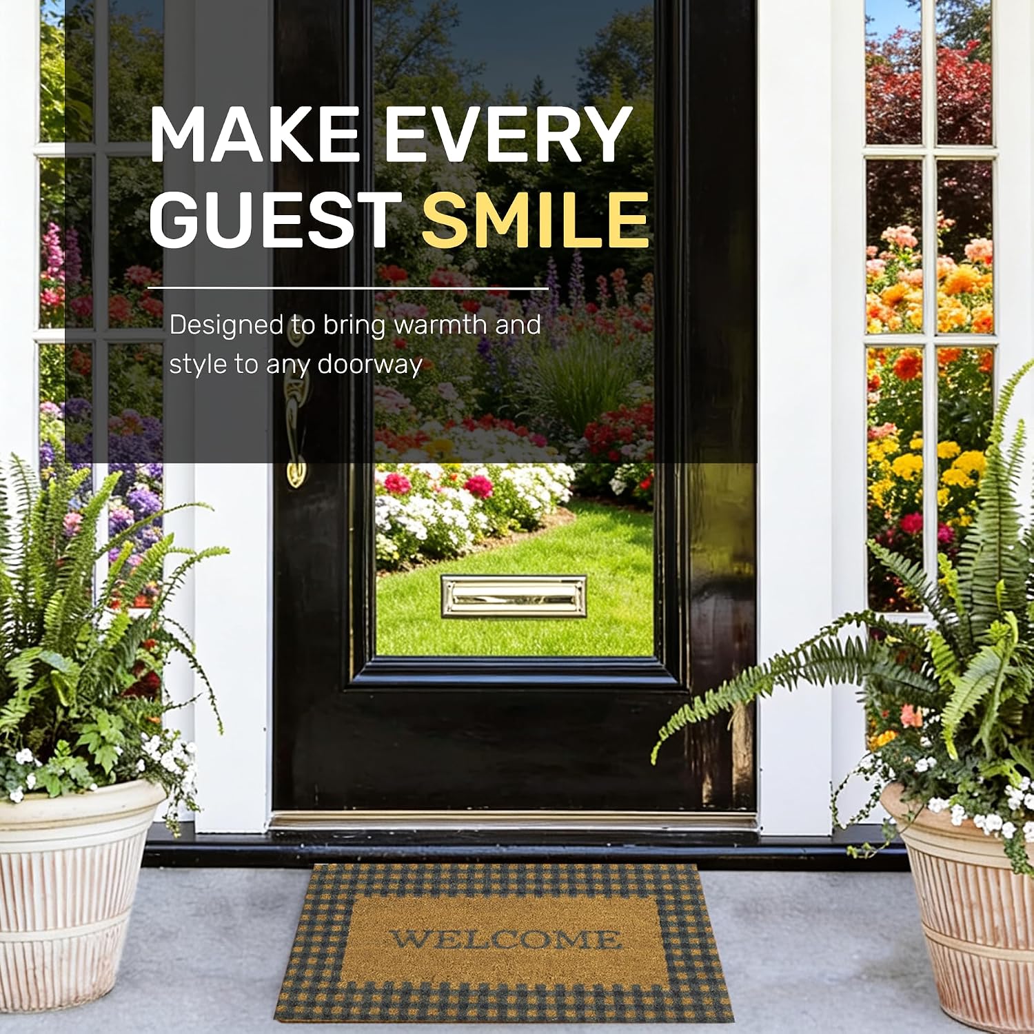 Fall Coir Welcome Mat Non Slip Rubber Backing