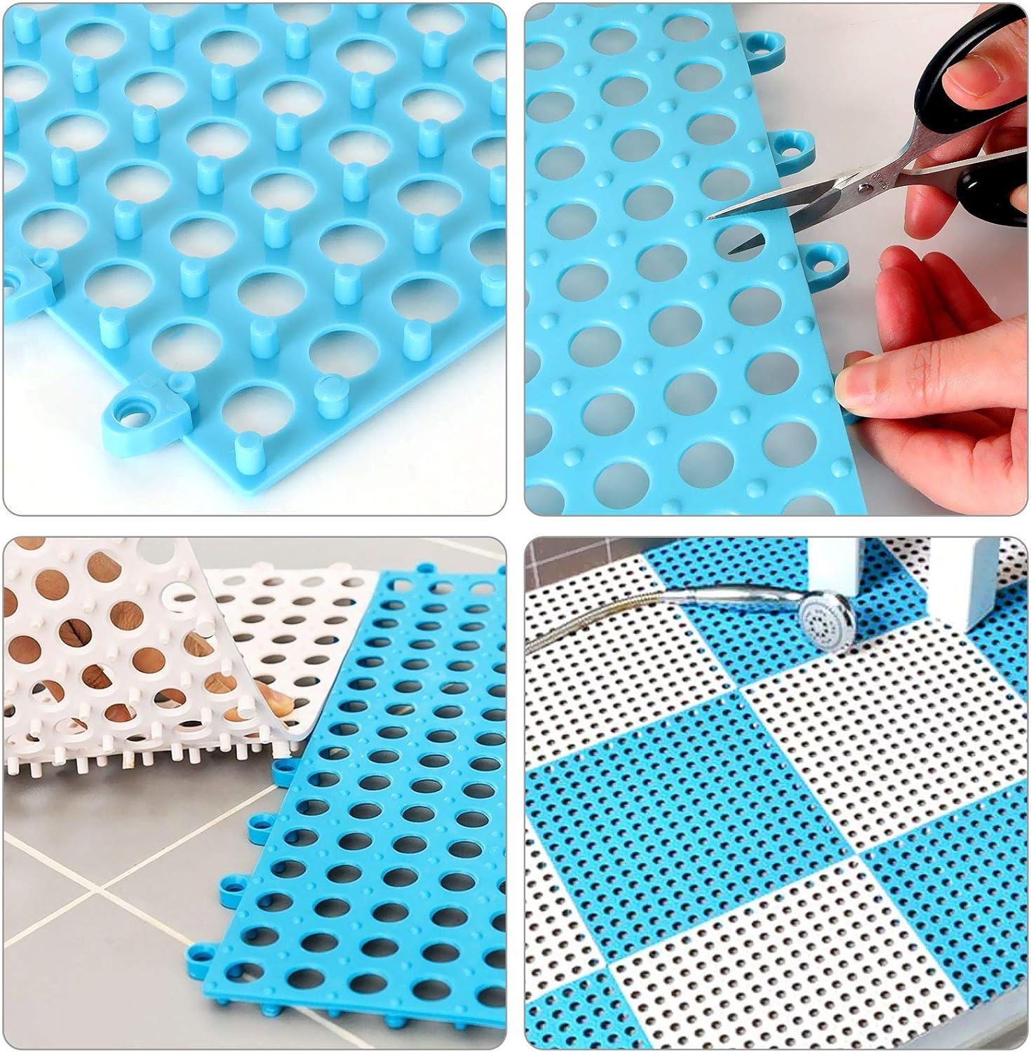 Interlocking PVC Tiles Non Slip Drainage Blue