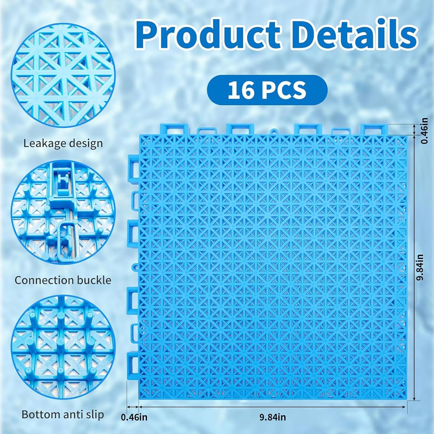 Interlocking Plastic Pool Mats Non Slip Splicable