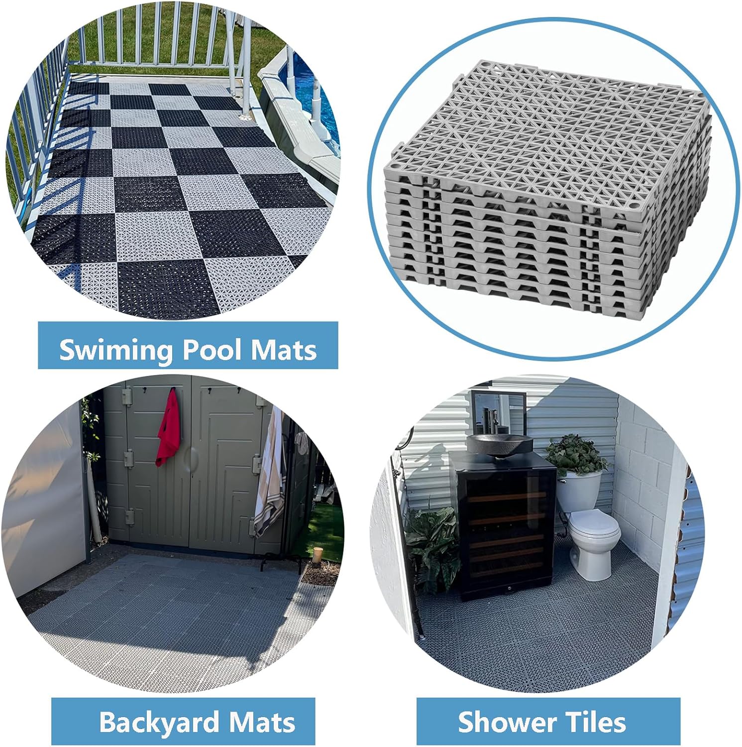 Interlocking PVC Drainage Mats Non Slip Cushion