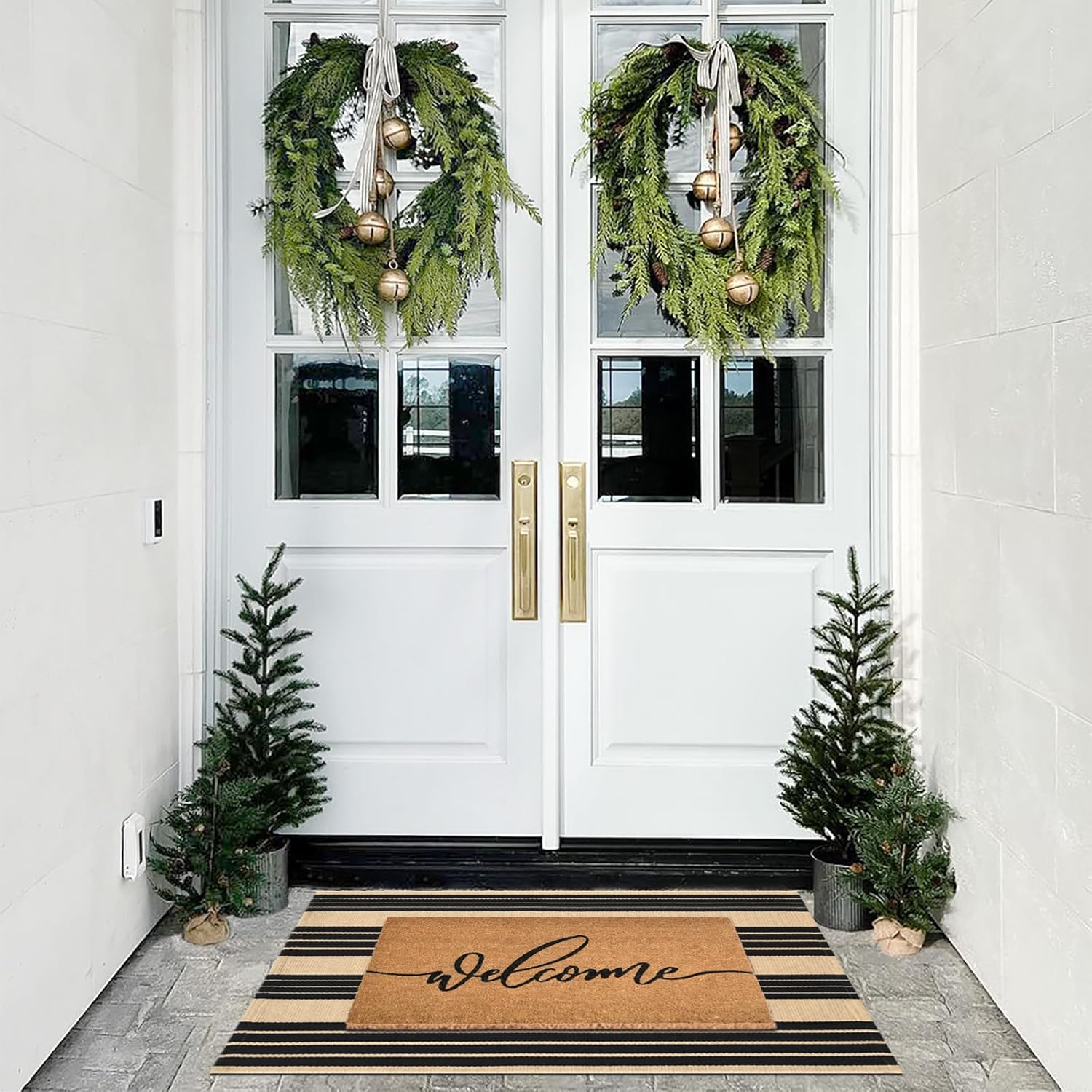 Coir Doormat Combo Set Striped Indoor Outdoor Rug