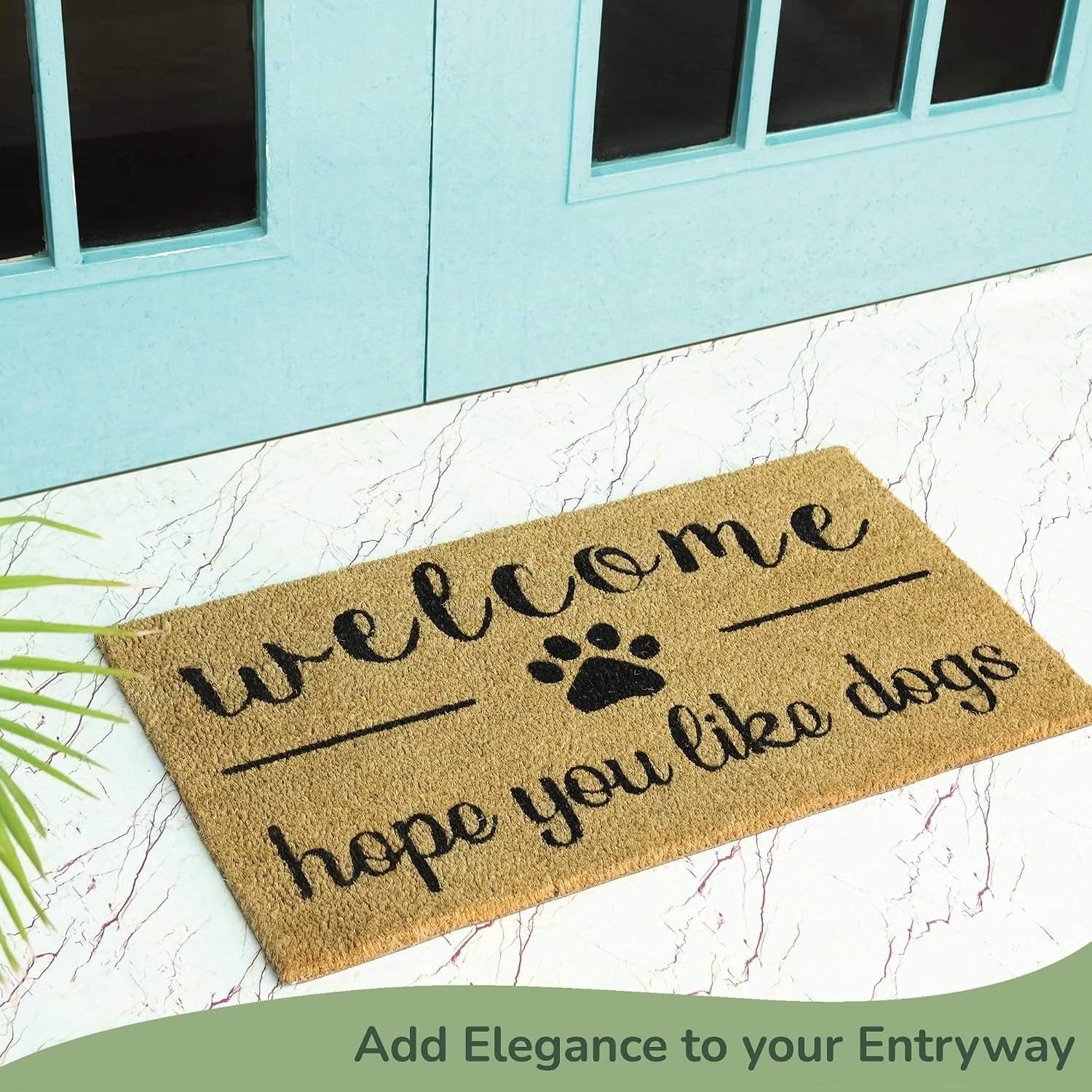 Printed Coir Doormat Non Slip PVC Backing Indoor Outdoor