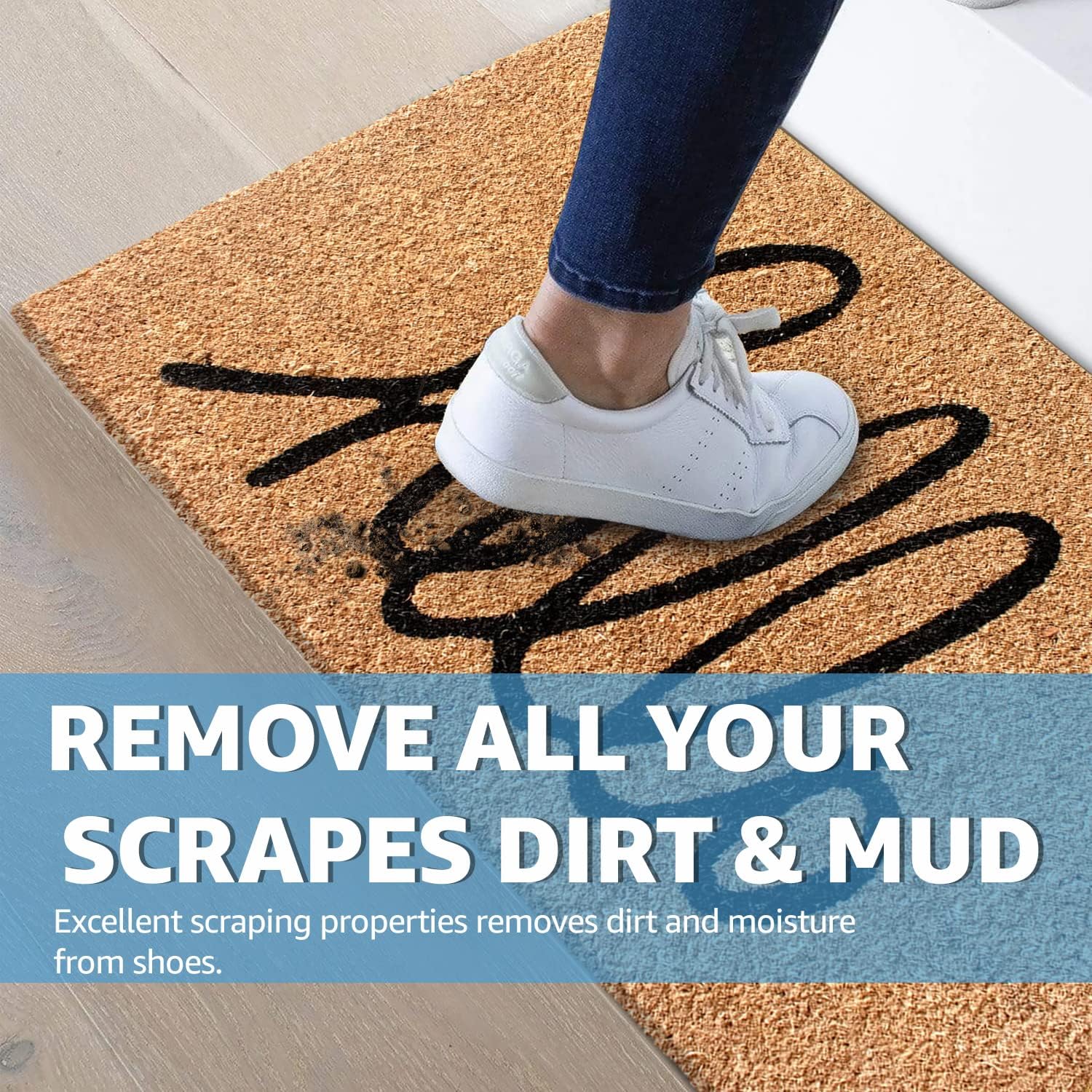 Natural Coir Welcome Mat Heavy Duty PVC Backing
