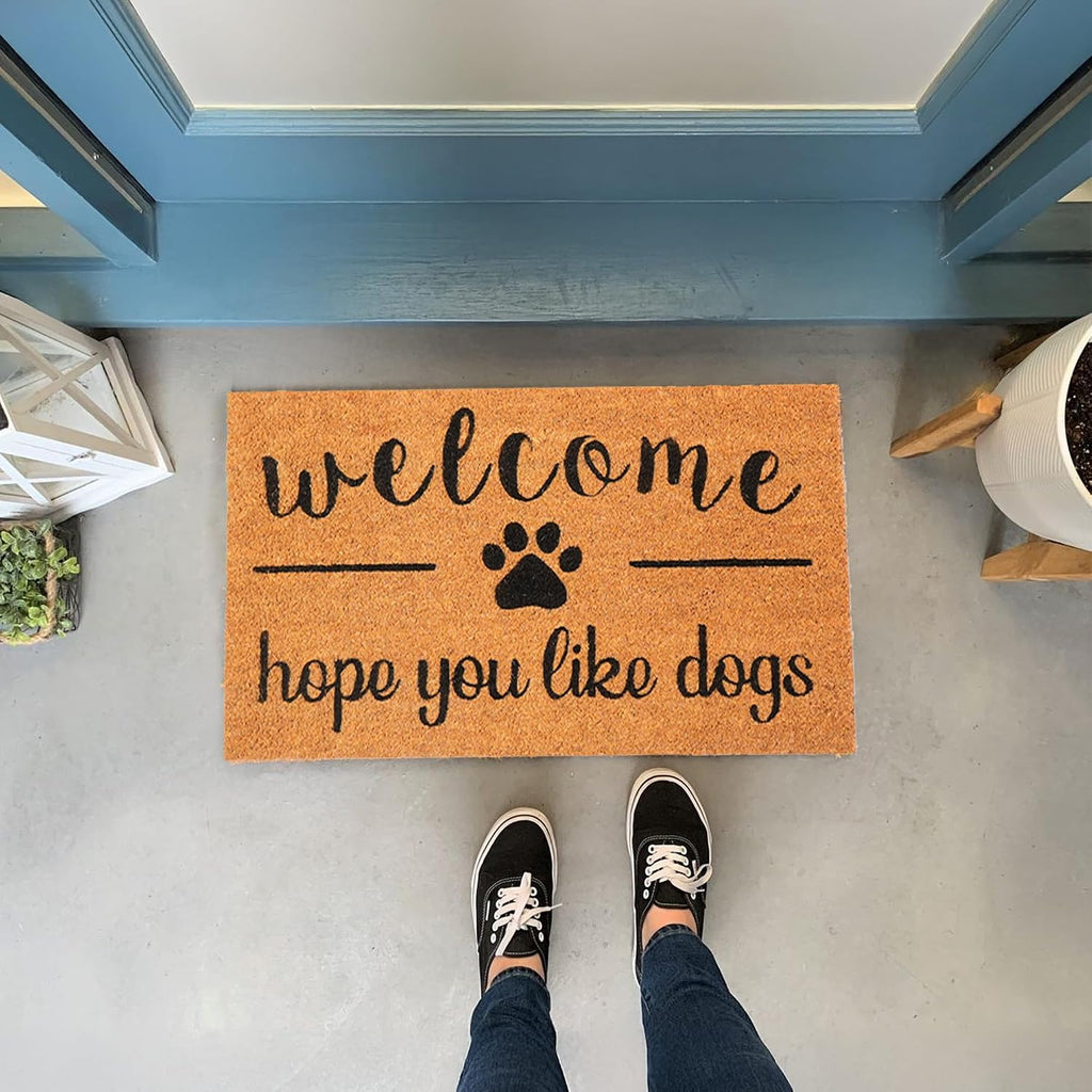 Printed Coir Doormat Non Slip PVC Backing Indoor Outdoor