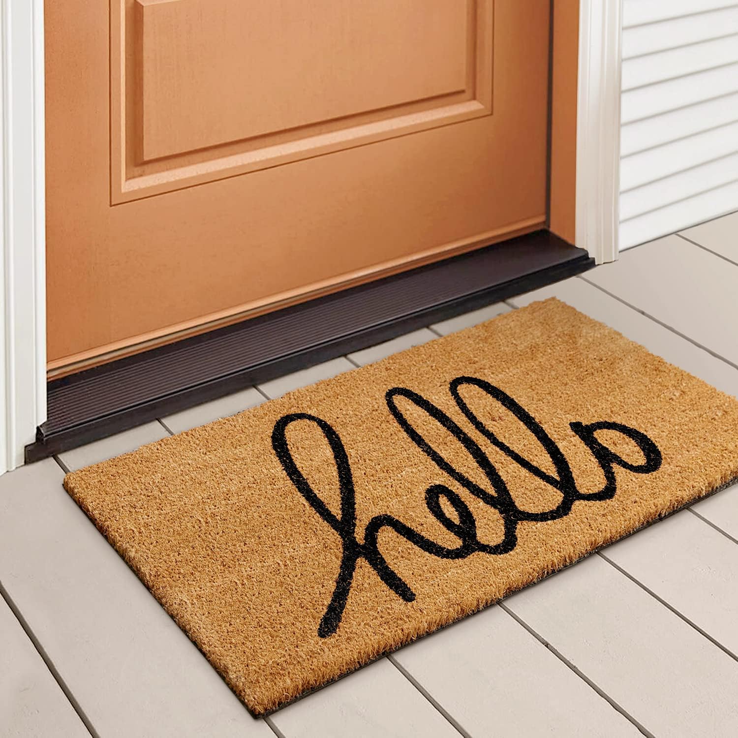 Natural Coir Welcome Mat Heavy Duty PVC Backing