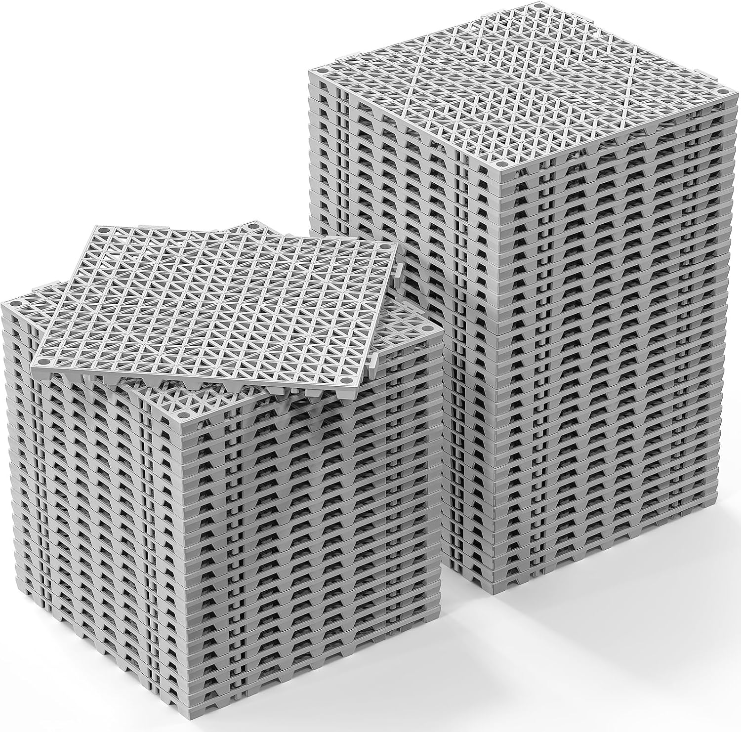 Interlocking PVC Drainage Tiles Non Slip Grey