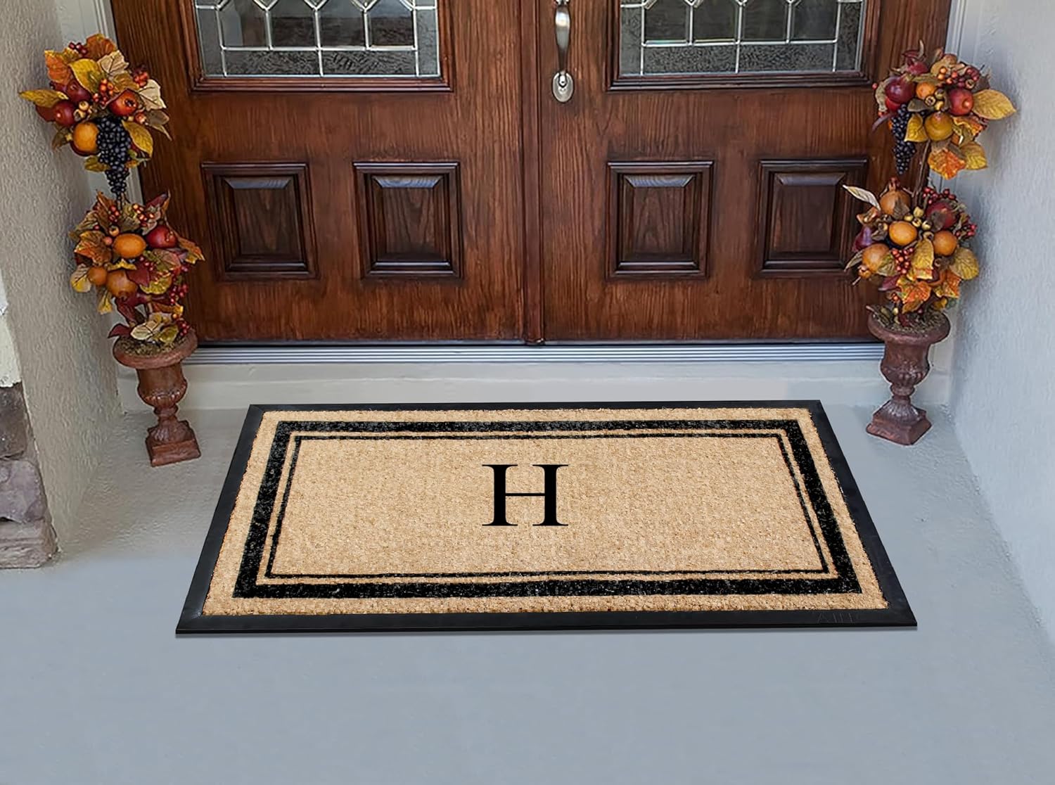Monogrammed Coir Rubber Hand Flocked Doormat Heavy Duty
