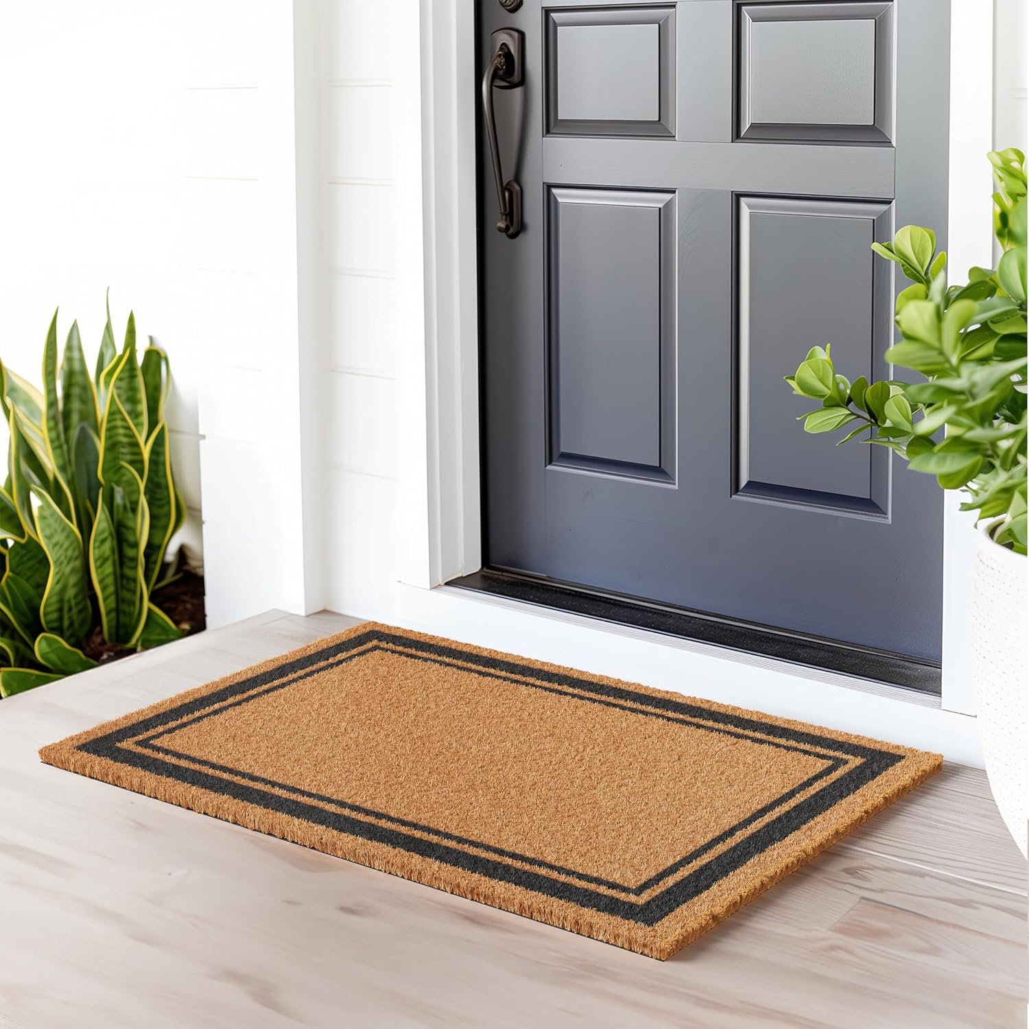 Border Coir Welcome Mat Heavy Duty Non Slip Doormat