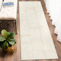 Mid Century Boho Runner Rug Washable Non Slip
