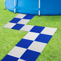 Interlocking Pool Mats Non Slip Plastic Blue White