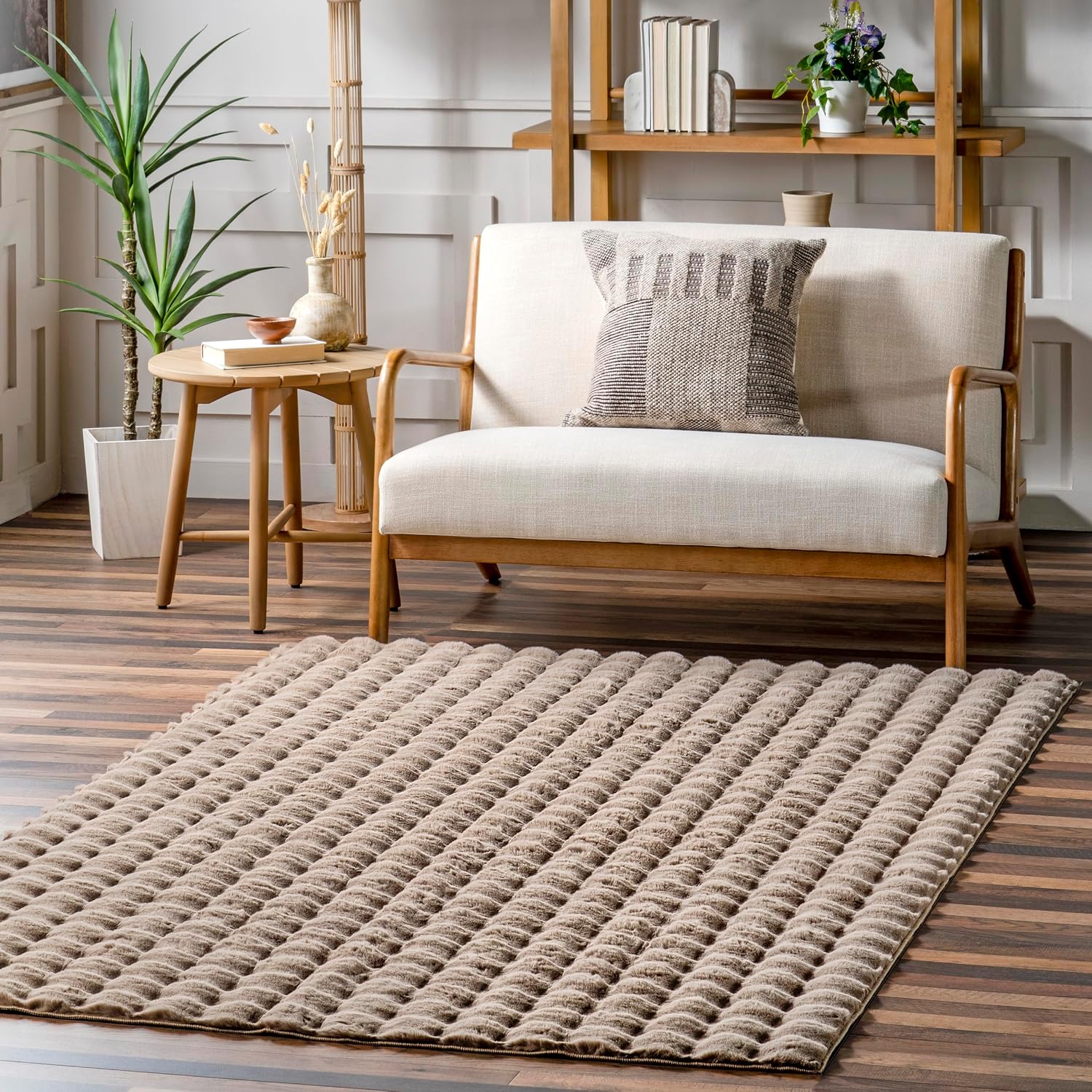 Taupe Washable Non-Slip Soft Plush Shag Rug