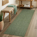 Boho Woven Runner Rug Washable Non Slip Green